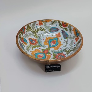 Bol à salade en bois écologique fait à la main arc de service d'ustensiles de cuisine écologiques - Product Image 3