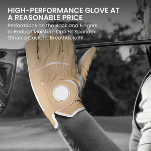 High Quality White Cabretta <b>Sheepskin</b> Leather Golf <b>Gloves</b> for <b>Men</b> Custom Logo Packaging Soft Palm OEM Size for Sports Use - Product Image 4