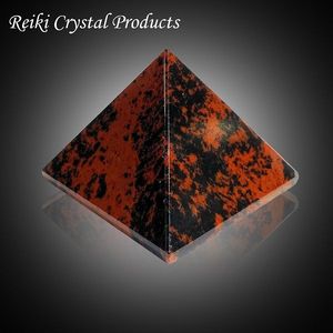 Pyramide en obsidienne acajou 40 mm, cristal Feng Shui - Product Image 1