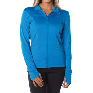 Chaquetas de punto transpirables con cremallera completa de invierno suave polar de montaña para mujer con logotipo personalizado OEM - Product Image 2