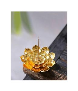 Brûleur d'encens en laiton avec un design antique élégant pour le temple pooja décor à la maison méditation relaxation nettoyage spirituel - Product Image 2