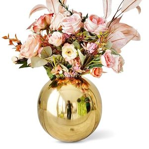 Meilleur cadeau pour anniversaire Boule en métal Vase à fleurs Fer Laiton Décoration de table Article décoratif Chambre à coucher Salon Bureau Mariage - Product Image 1