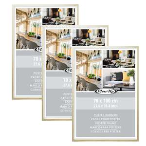 <b>Set</b> of 3 Handmade Natural Pine Wood Poster Frames 70 X 100 cm Art and Photo Frame for Souvenirs and <b>Mirrors</b> - Product Image 1