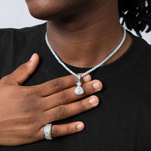 Pendentif personnalisé moderne hip-hop en alliage plaqué or avec diamants incrustés - Product Image 2