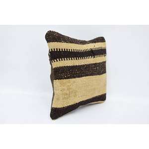 Luxury 12x12 Inch Beige Kilim Patchwork Wool Vintage Floral Printed Woven Non-Slip Eco-Friendly Removable Washable <b>Pillow</b> - Product Image 3