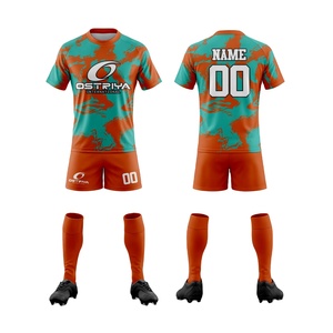 2026 New Design Adult Rugby Football Uniforms Breathable Mesh Sets <b>Heat</b>-Transfer Printing Sublimated Short Sleeve Shirt Front - Product Image 1