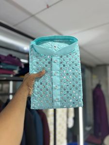 Conjunto de pantalón Kurta de algodón para hombre más vendido bajo demanda disponible a precio mayorista de exportador y fabricante indio - Product Image 6