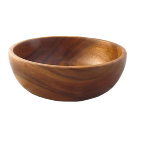 Traditional Wooden <b>Salad</b> <b>Bowl</b> Custom Logo High Quality Handmade Solid <b>Wood</b> Eco-Friendly Kitchen Utensils for Wedding - Product Image 2