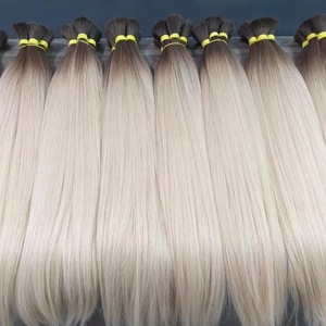 Extensions de cheveux en vrac de haute qualité au prix de gros 100 grammes 12 pouces double texture claire couleur pleine - Product Image 2