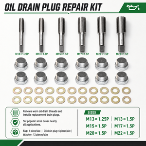 Kit de réparation de filetage de bouchon de vidange d'huile en acier au carbone, jeu de tappets de bouchon de carter M13-M22, outils de réparation automobile - Product Image 2