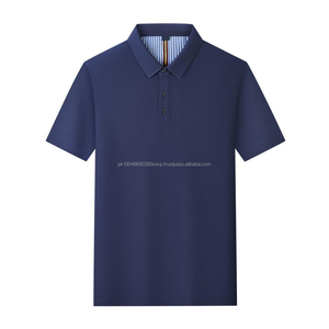 Camiseta de Golf con estampado personalizado para hombres y mujeres, bordado de patrón sólido en tela de algodón transpirable, longitud corta para camiseta de Polo - Product Image 3