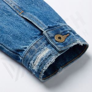 Chaqueta Vaquera para Mujer, de Algodón, Diseño Desgastado y Roto, Manga Larga, Corte Ajustado, Cuello Camisero, Prenda Exterior Informal para Otoño e Invierno - Product Image 6