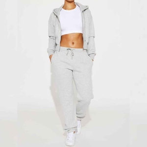 Conjunto Deportivo de Alta Calidad para Mujer, Sudadera con Capucha y Cremallera y Pantalones, Logotipo Personalizado, Ropa Deportiva de Poliéster y Algodón, OEM - Product Image 3