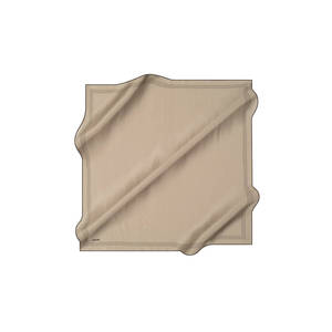 Pañuelo Cuadrado Beige con Borde de Seda - Product Image 1