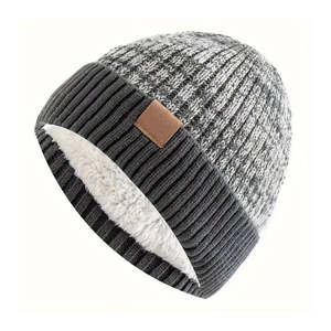 Gorro de punto de invierno con forro suave, cálido, elástico, informal, para hombres y mujeres - Product Image 2