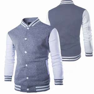 Chaqueta universitaria de béisbol personalizada con botones de invierno para hombre, chaqueta Bomber con letras universitarias unisex teñida lisa, superventas - Product Image 4