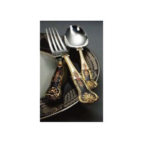 Ensemble de couverts de style occidental ensemble de couverts en acier inoxydable plaqué argent avec bout plat et épais en émail - Product Image 1