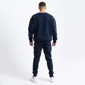 Conjunto de sudadera y pantalón de algodón personalizado para mujer Unisex con cuello redondo de alta calidad, conjunto de pantalones de chándal y sudadera para hombre, Jogger - Product Image 2