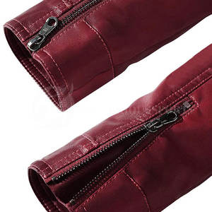 Chaquetas de cuero vaquero con soporte personalizable para hombre Forro acolchado Cremallera frontal Bolsillos Cierre de cierre de cremallera de cuero genuino - Product Image 3