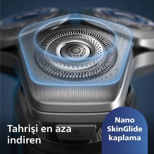 Afeitadora Eléctrica 3 en 1 con Cuchillas Dobles/Triple, Rotatoria, para Uso en Seco/Húmedo, Lámina de Repuesto Lavable, Impermeable IPX7, Cortapelos - Product Image 5