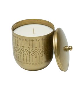 Tarro disponible de metal hecho a mano, tarro redondo único para velas y soporte, cera de soja para decoración navideña del hogar - Product Image 1