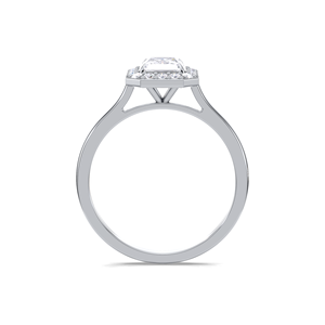 IGI Certified 1.18CT Lab Grown Radiant Cut Halo Diamond Engagement / Wedding <b>Ring</b> In Solid 925 Sterling Silver - Product Image 4