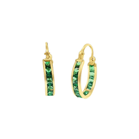 Boucles d'oreilles créoles en or massif 9K avec cristaux (disponibles en 10K-14K-18K) pour femmes et enfants, fermoir à vis, fabriquées en Espagne