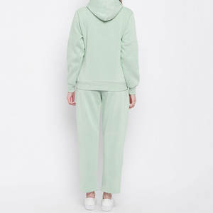 2025 nuevo otoño conjunto de chándal de dos piezas para mujer conjunto de Jogger de dos piezas sólido conjunto de pantalones con capucha con logotipo personalizado - Product Image 6