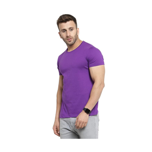 <b>Top</b> Quality Purple Color <b>Mens</b> <b>Polo</b> Round <b>Neck</b> T Shirt Cotton Blend Casual Office Wear Stylish Comfortable Fit Solid Colors - Product Image 4