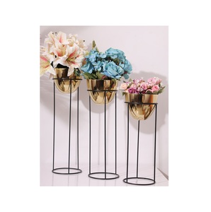 Modern <b>Gold</b> Flower Multi-Material Eco-Friendly <b>Floor</b> <b>Vase</b> for Home & Wedding Decor Multiple Finishes Tabletop Planter - Product Image 5