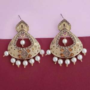 ต่างหูห้อย meenakari สีน้ำตาล kriaa กับเครื่องประดับ1314246C ละเอียดทำจากหินออสเตรีย - Product Image 1