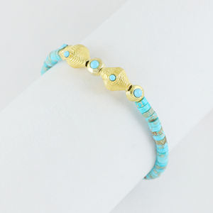 Wholesale Price Gold-Plated Turquoise <b>Bracelets</b> for <b>Women</b> Trendy Wedding Anniversary & Party Gift - Product Image 2
