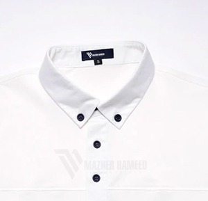 เสื้อยืดโปโลสำหรับผู้ชายแบบสั่งทำปักสีทึบผ้าฝ้ายระบายอากาศได้ - Product Image 6