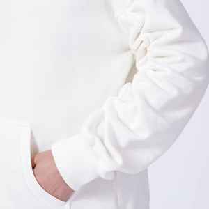 Oem High Quality Custom Logo Embroidered Winter Knitted Fashion Oversized Loose <b>White</b> Cotton Blank <b>Hoodie</b> - Product Image 2