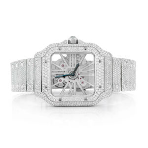 Montre en quartz Moissanite avec assurance commerciale, OEM prêt à l'emploi, personnalisable, revente, luxe haut de gamme, cadran en verre - Product Image 1