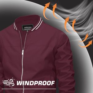 <b>Men's</b> Lightweight Canvas Bomber <b>Jackets</b> Varsity <b>Flight</b> <b>Jacket</b> Water Resistant Baseball Windbreaker Stand Hooded Winter Letter - Product Image 3