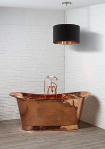 Bañera de cobre al por mayor con colocación independiente y pátina rústica para una lujosa decoración de baño para el hogar - Product Image 4