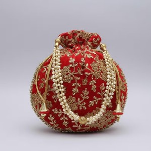 กระเป๋าคลัทช์งานปักลายสำหรับเจ้าสาว |   งานแต่งงาน และ ของชำร่วยถุงปอทลี |    กระเป๋าใส่เหรียญแบบเชือกผูก - Product Image 4