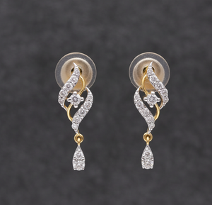 High Popularity Fancy Diamond Stud Earrings Gold Flower Classic Design Women - Product Image 6