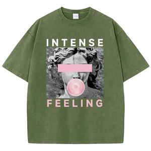 Streetwear personnalisé avec impression bouffante et logo T-shirt délavé à l'acide T-shirt homme oversize à épaules tombantes T-shirt blanc à coupe carrée pour hommes - Product Image 6