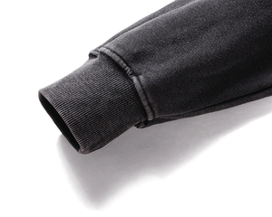 เสื้อฮู้ดแบบสวมหัวมีกระเป๋าลายกรดซีดจางมีฮู้ดแนวสตรีทวินเทจ - Product Image 5