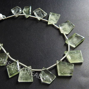 Améthyste verte à facettes forme fantaisie Briolette Hut Pantagon trapézoïdale Marquise & Couronne coupe larme perles de pierre - Product Image 5