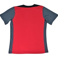 T-shirts pour hommes de haute qualité personnalisés, en laine peignée formelle, lourds, à blocs de couleur, en forme d'arc, patchwork, contrastés, à panneaux