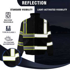 Veste de sécurité réfléchissante haute visibilité pour les travailleurs de la construction vêtements de travail réfléchissants légers et imperméables - Product Image 5