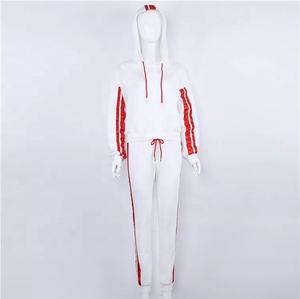 Traje deportivo de dos piezas personalizado para mujer, sudaderas con capucha y pantalones de punto estampados para invierno, disponibilidad al por mayor - Product Image 6