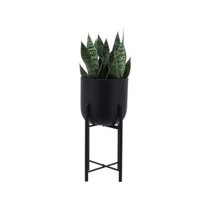 Juego de 2 Macetas Modernas con Recubrimiento de Polvo Negro para Sala de Estar, Macetas de Interior con Colores Personalizados, Decoración Minimalista de Metal para Plantas de Piso - Product Image 4
