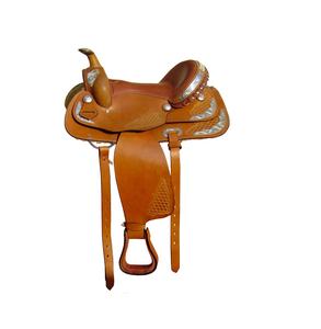 อานม้าแบบตะวันตกที่ทำจากหนังแบบปรับแต่งได้พร้อมอุปกรณ์ชุบเงินเบาะหนังนุ่มโดยผู้ผลิต - Product Image 1