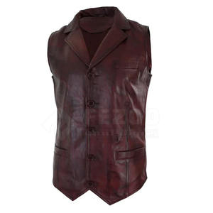 Ropa informal de alta calidad personalizable hombres Chaleco de cuero invierno cálido transpirable en Stock - Product Image 2