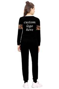 Custom high quality women's <b>tracksuits</b> Best price women's black and <b>white</b> pennal joggers <b>tracksuits</b> sweatshirt and trousers - Product Image 3