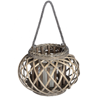 Lanternes en bois faites à la main bougie suspendue en gros Restaurant tissé canne en osier Wiwin Jute lanterne maison décorative en gros article